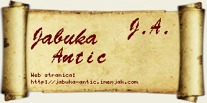 Jabuka Antić vizit kartica